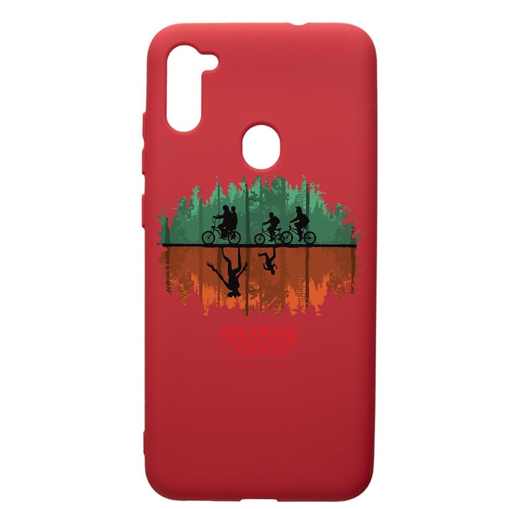 Husa de protectie Samsung Galaxy A11, Stranger Things, silicon, cu interiorul din material textil, protectie camera, Red, PR279