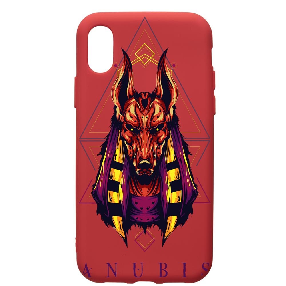 Husa de protectie Xiaomi Redmi 7A, Anubis, silicon, cu interiorul din material textil, protectie camera, Red, PR286