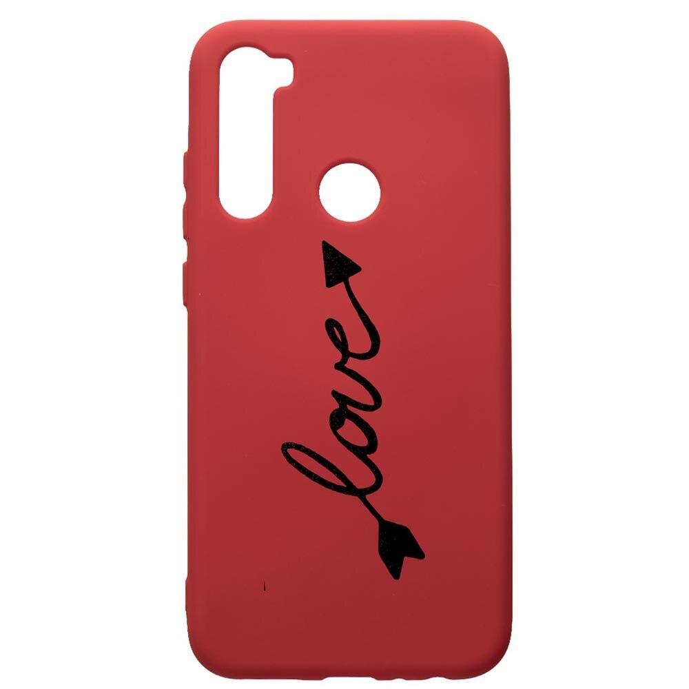 Husa de protectie Xiaomi Redmi Note 8, Love, silicon, cu interiorul din material textil, protectie camera, Red, PR225