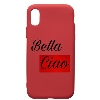 Husa de protectie Samsung Galaxy A01, La Casa De Papel - Ciao Bella, silicon, cu interiorul din material textil, protectie camera, Red, PR293 Husa de protectie Samsung Galaxy A01, La Casa De Papel - Ciao Bella, silicon, cu interiorul din material textil, protectie camera, Red, PR293