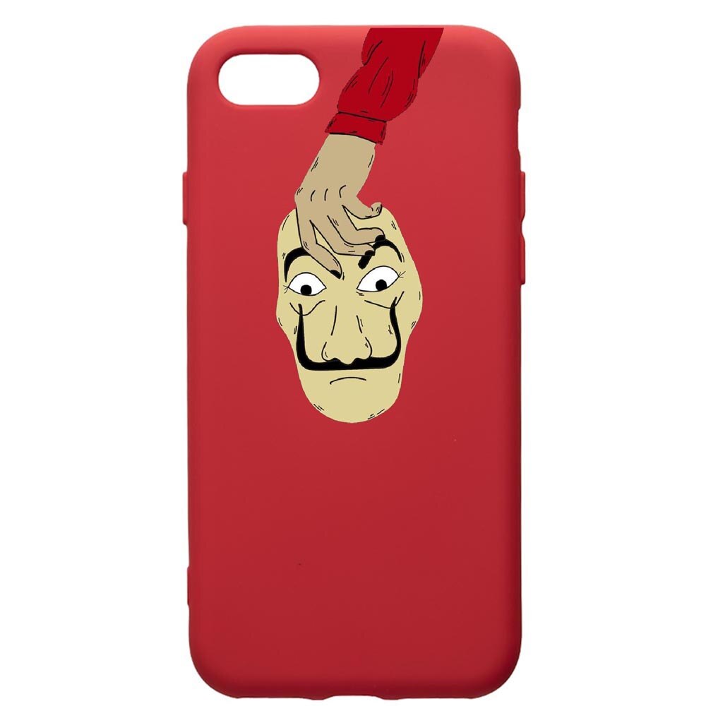 Husa de protectie Apple iPhone 8 Plus / iPhone 7 Plus, La Casa De Papel, silicon, cu interiorul din material textil, protectie camera, Red, PR295