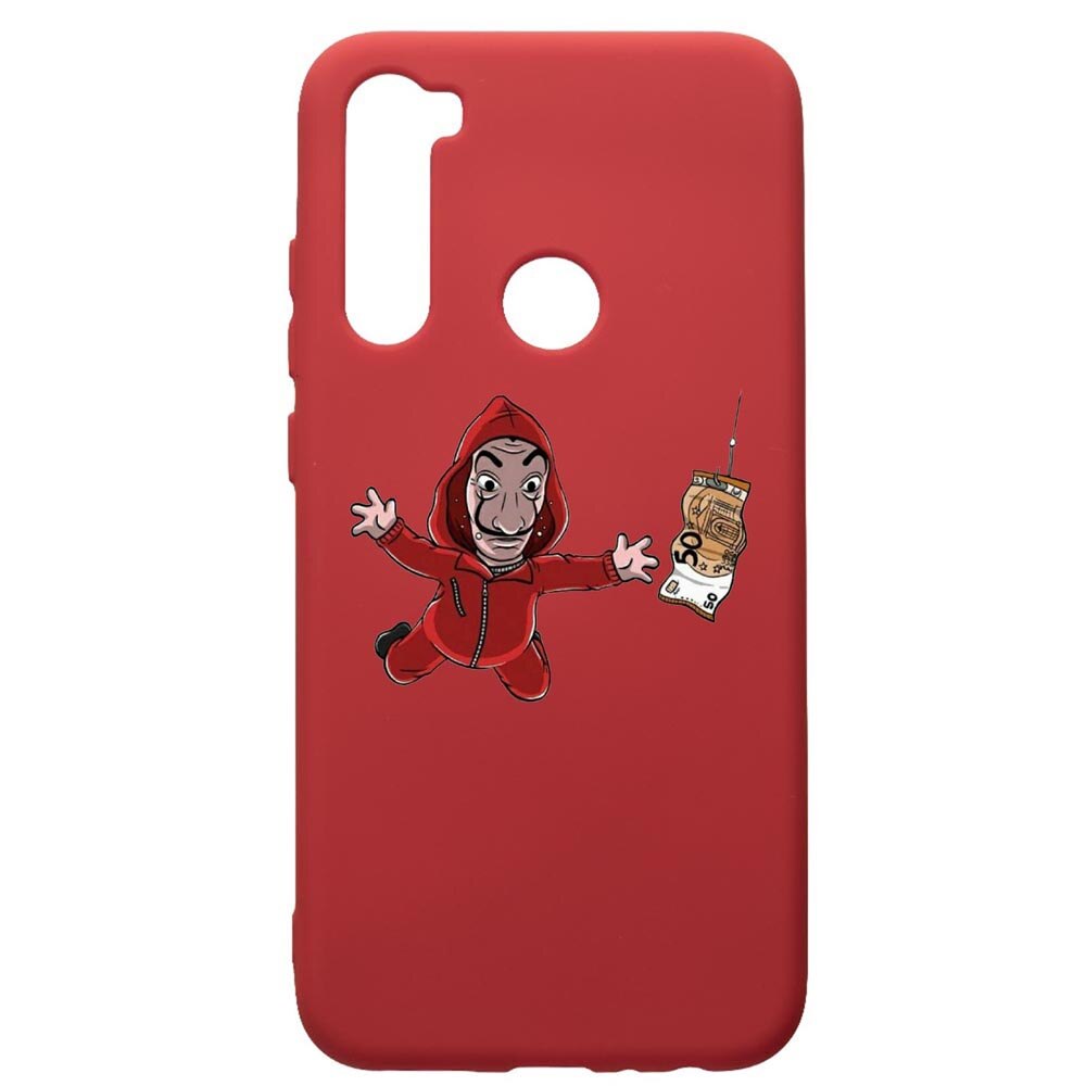Husa de protectie Xiaomi Redmi Note 8, La Casa De Papel, silicon, cu interiorul din material textil, protectie camera, Red, PR294
