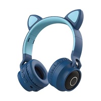 casti stereo wireless bluetooth premium cat ear led glowing dynamic sound cool design albastru imagen 25_0_
0