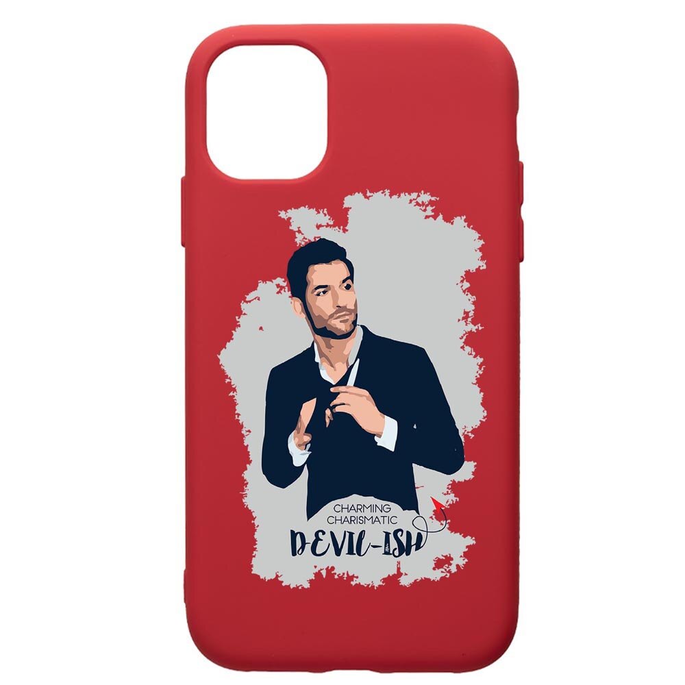 Husa de protectie Apple iPhone 11 Pro, Lucifer, silicon, cu interiorul din material textil, protectie camera, Red, PR299