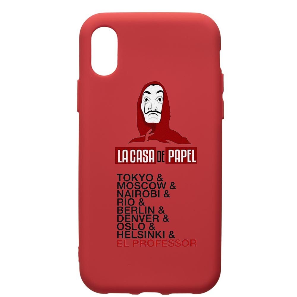 Husa de protectie Samsung Galaxy A01, La Casa De Papel, silicon, cu interiorul din material textil, protectie camera, Red, PR296