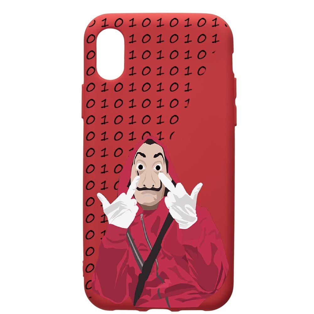 Husa de protectie Xiaomi Redmi 7A, La Casa De Papel, silicon, cu interiorul din material textil, protectie camera, Red, PR297