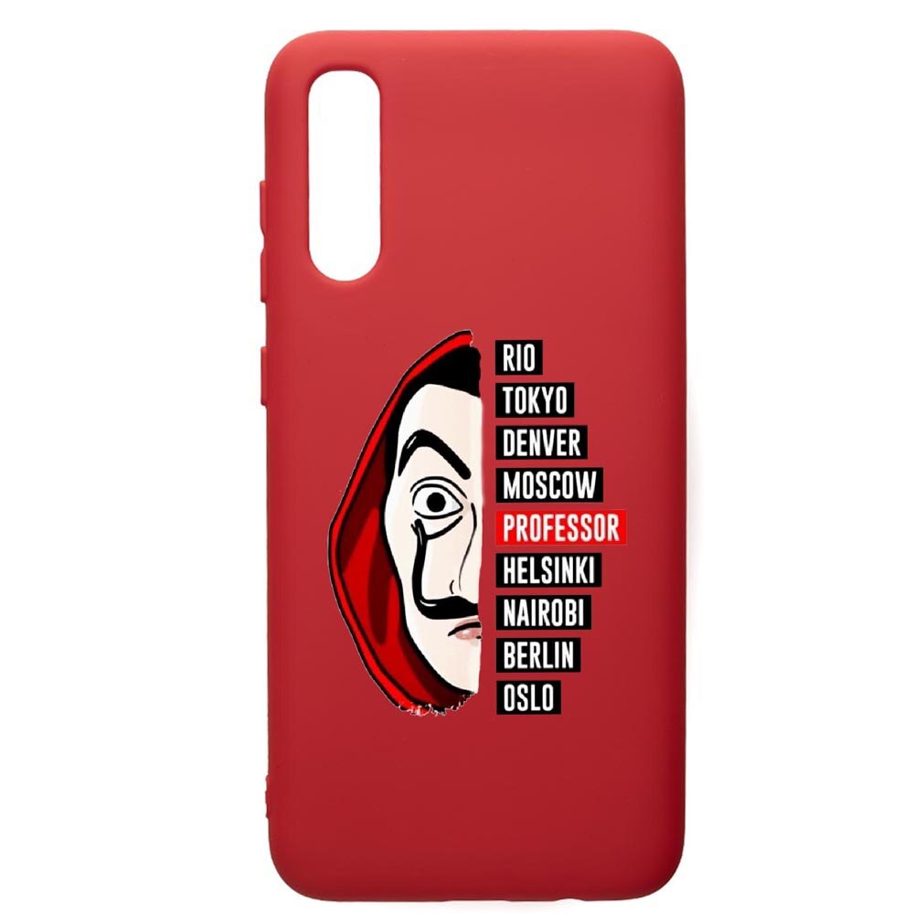 Husa de protectie Samsung Galaxy A50, La Casa De Papel, silicon, cu interiorul din material textil, protectie camera, Red, PR302