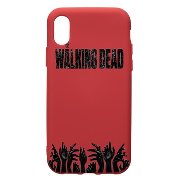 Husa de protectie Samsung Galaxy A01, The Walking Dead, silicon, cu interiorul din material textil, protectie camera, Red, PR301 Husa de protectie Samsung Galaxy A01, The Walking Dead, silicon, cu interiorul din material textil, protectie camera, Red, PR301
