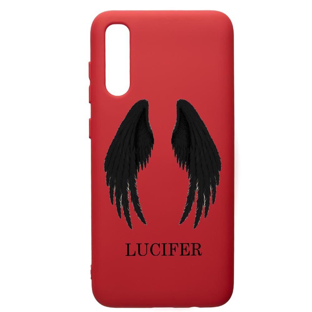 Husa de protectie Samsung Galaxy A70, Lucifer, silicon, cu interiorul din material textil, protectie camera, Red, PR298