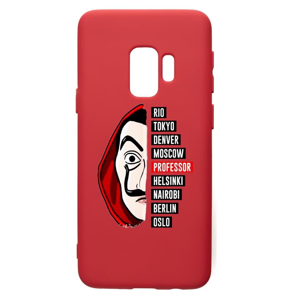 Husa de protectie Samsung Galaxy S9, La Casa De Papel, silicon, cu interiorul din material textil, protectie camera, Red, PR302