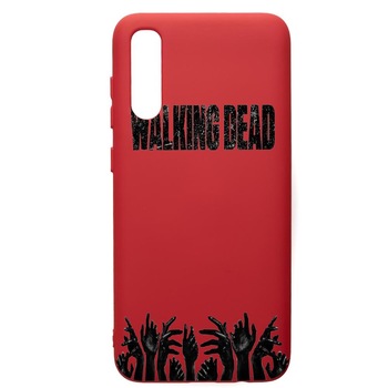 Husa de protectie Samsung Galaxy A70, The Walking Dead, silicon, cu interiorul din material textil, protectie camera, Red, PR301 Husa de protectie Samsung Galaxy A70, The Walking Dead, silicon, cu interiorul din material textil, protectie camera, Red, PR301