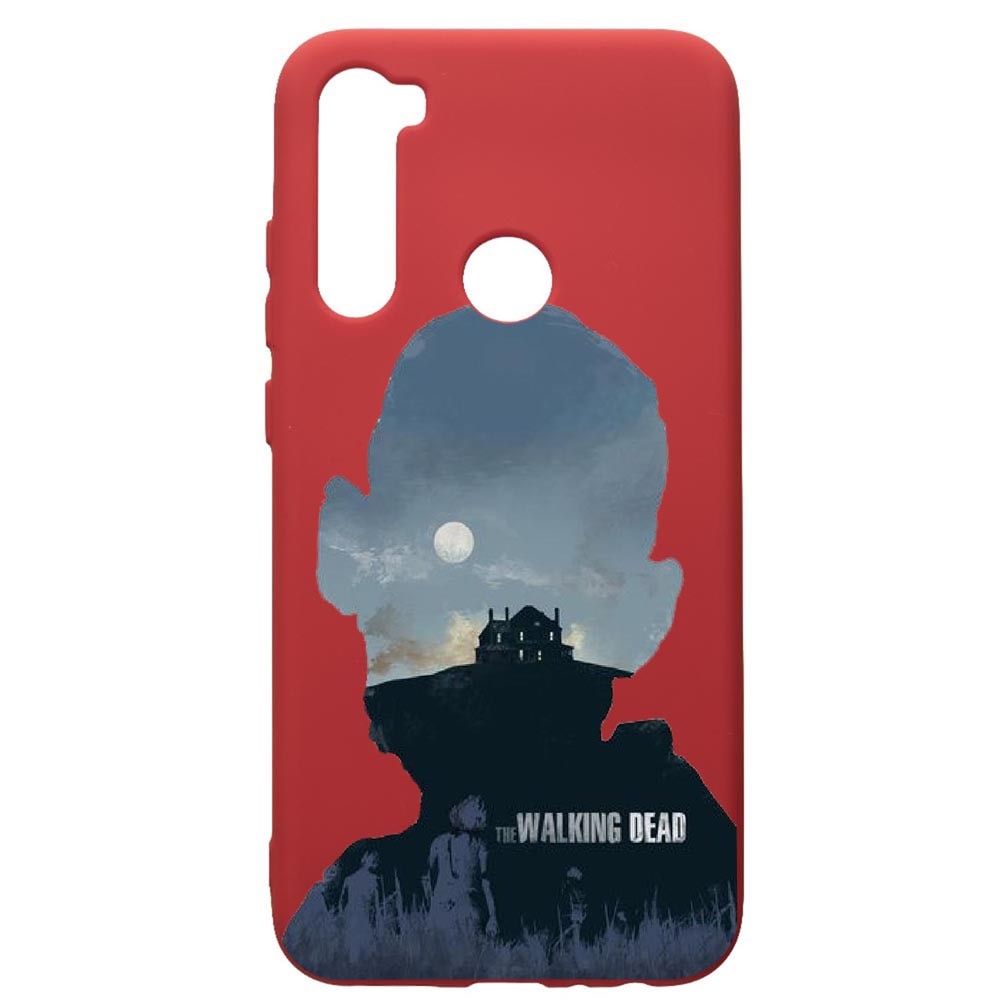 Husa de protectie Xiaomi Redmi Note 8, The Walking Deadf, silicon, cu interiorul din material textil, protectie camera, Red, PR303