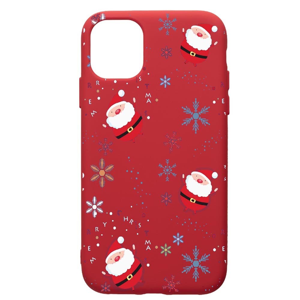 Husa de protectie Apple iPhone 12 Mini, Xmas, silicon, cu interiorul din material textil, protectie camera, Red, PR308