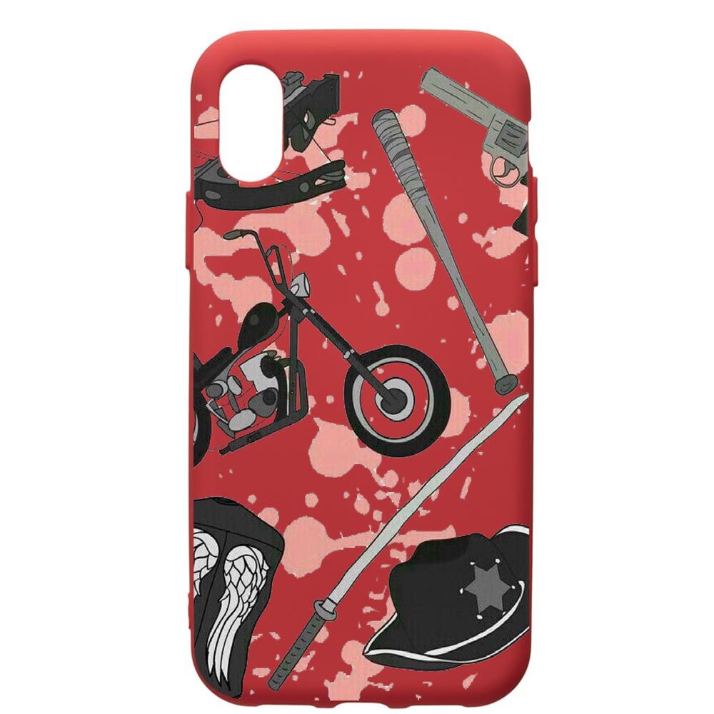 Husa de protectie Samsung Galaxy A01, The Walking Dead, silicon, cu interiorul din material textil, protectie camera, Red, PR307