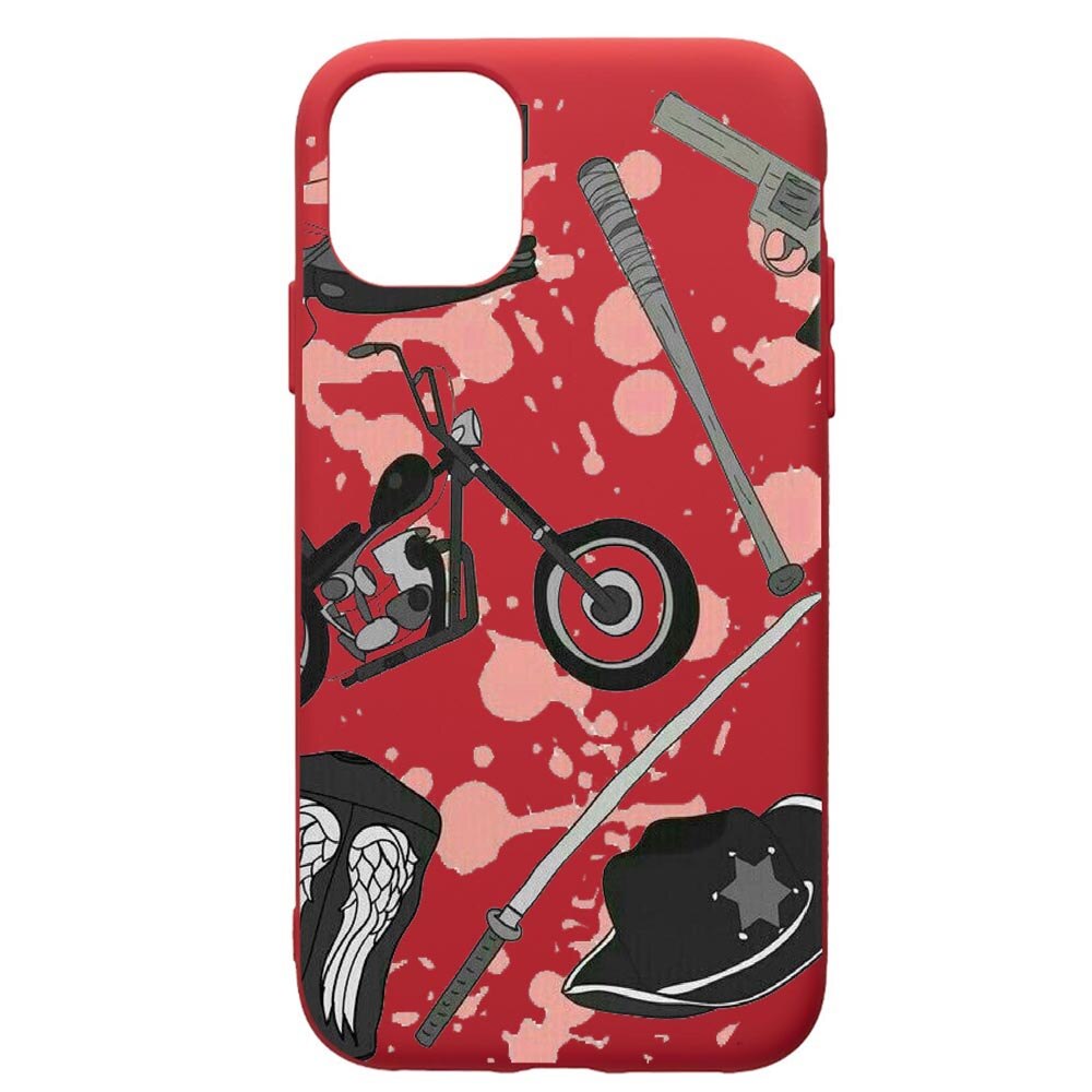 Husa de protectie Samsung Galaxy A51, The Walking Dead, silicon, cu interiorul din material textil, protectie camera, Red, PR307
