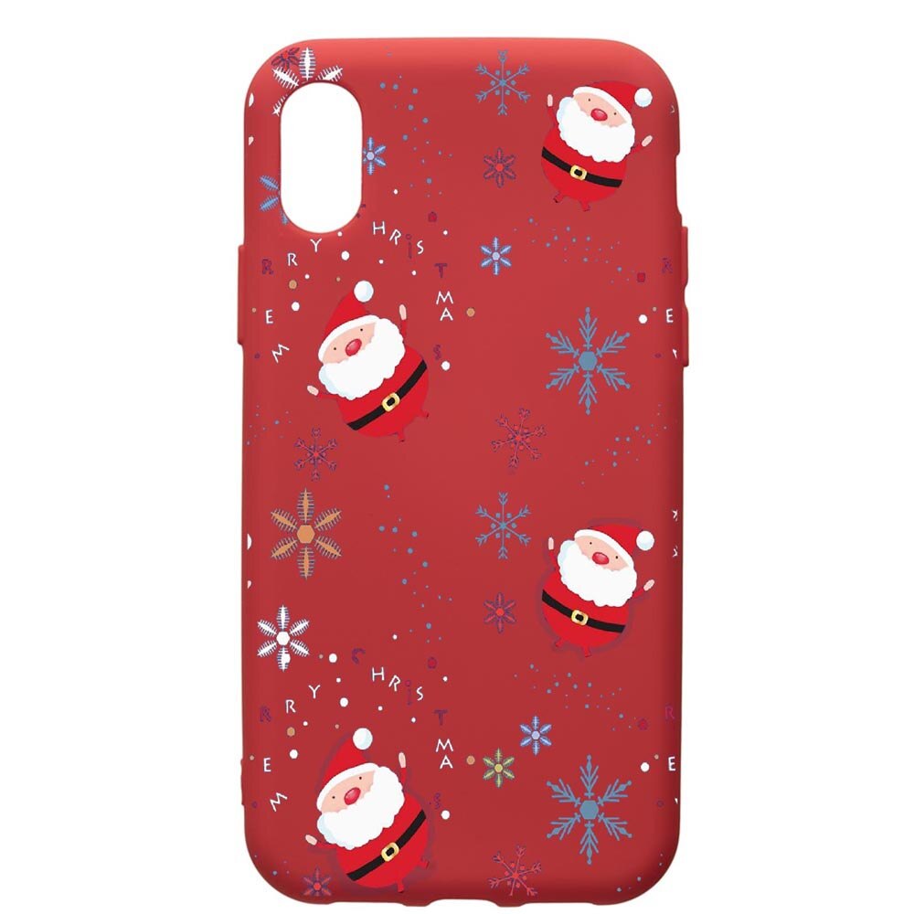 Husa de protectie Samsung Galaxy A01, Xmas, silicon, cu interiorul din material textil, protectie camera, Red, PR308