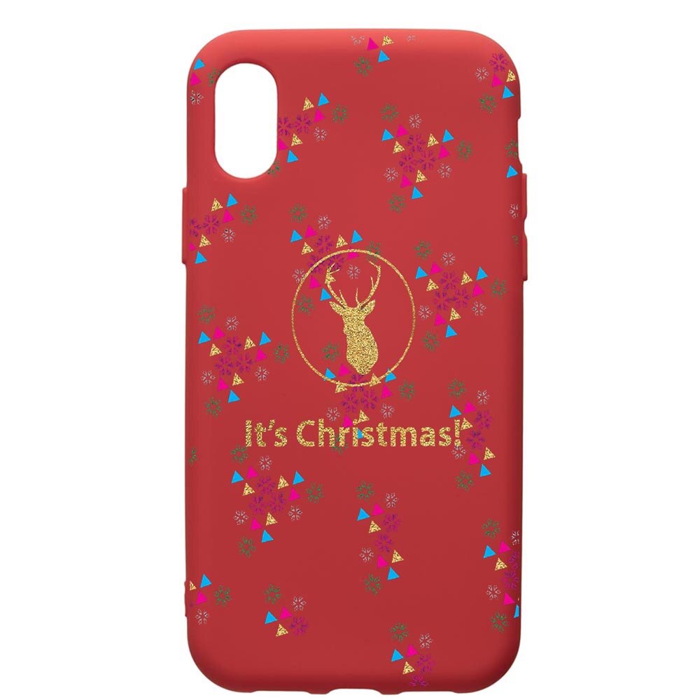 Husa de protectie Samsung Galaxy A10, Xmas, silicon, cu interiorul din material textil, protectie camera, Red, PR313