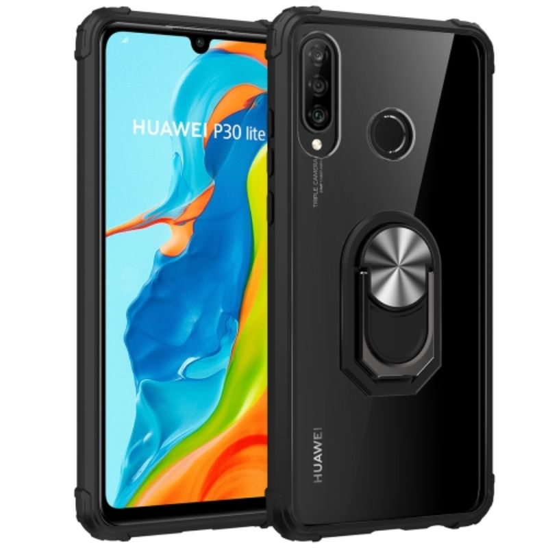 Husa Lemontti Acrylic Protective Case compatibila cu Huawei P30 Lite, Silver Black