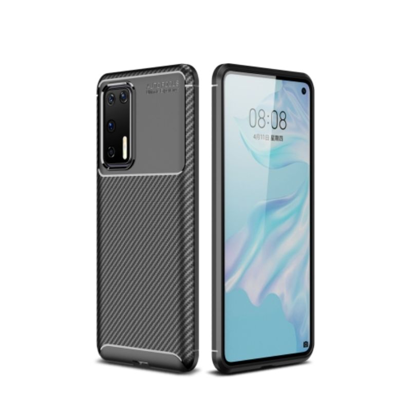Husa Lemontti Carbon Fiber compatibila cu Huawei P40, Black