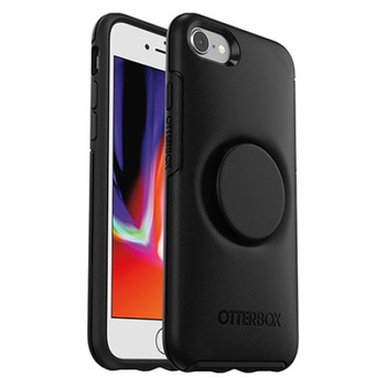 Carcasa Otterbox pentru iPhone SE2, cu PopSockets integrat, din policarbonat si cauciuc, negru, rezistanta la socuri si zgaraieturi Carcasa Otterbox pentru iPhone SE2, cu PopSockets integrat, din policarbonat si cauciuc, negru, rezistanta la socuri si zgaraieturi
