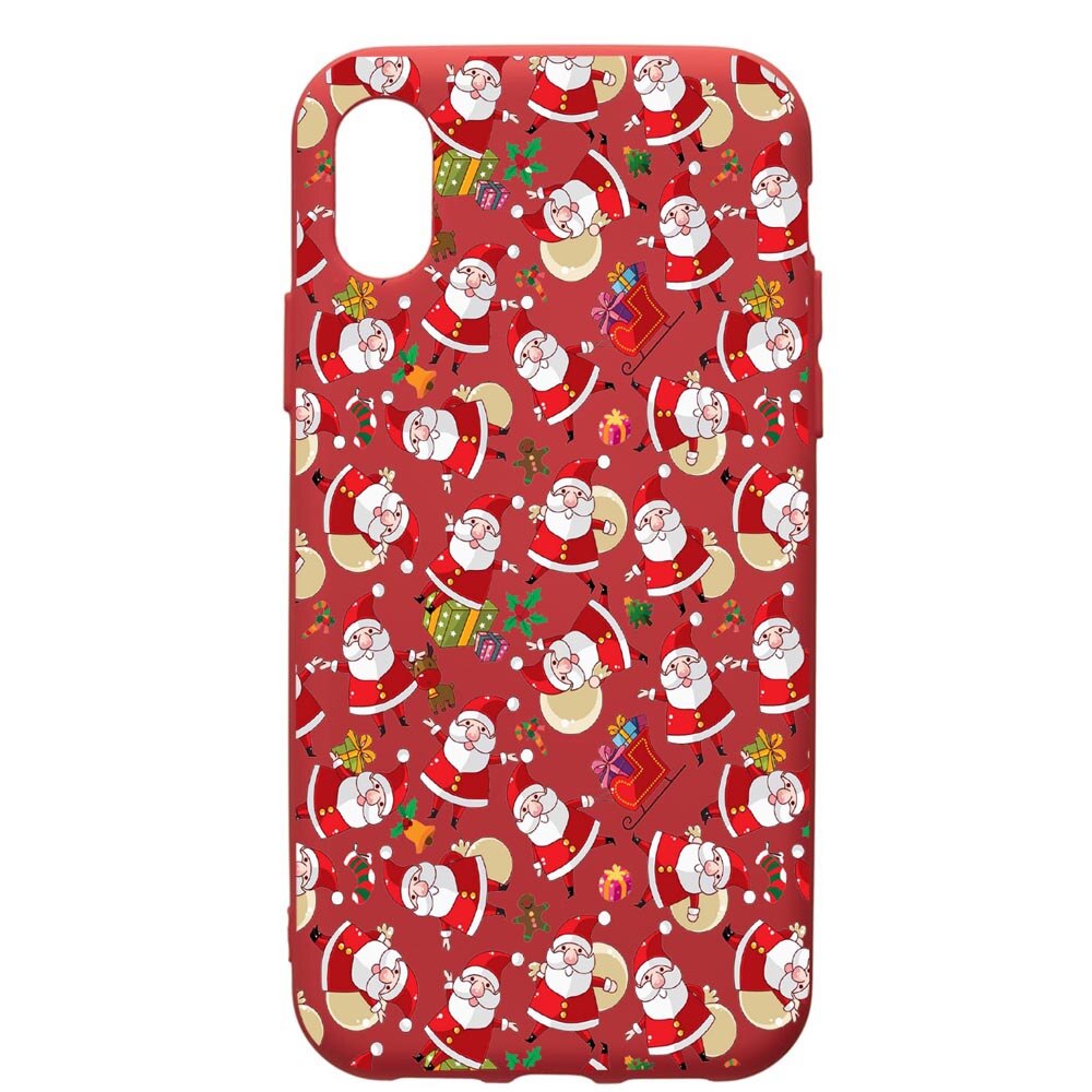 Husa de protectie Xiaomi Redmi 7A, Xmas, silicon, cu interiorul din material textil, protectie camera, Red, PR315