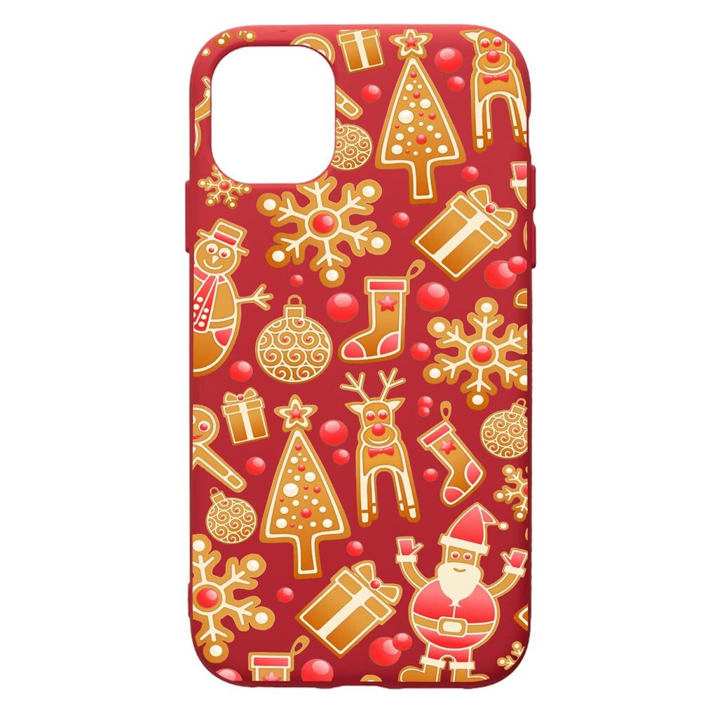 Husa de protectie Apple iPhone 11 Pro, Xmas, silicon, cu interiorul din material textil, protectie camera, Red, PR317