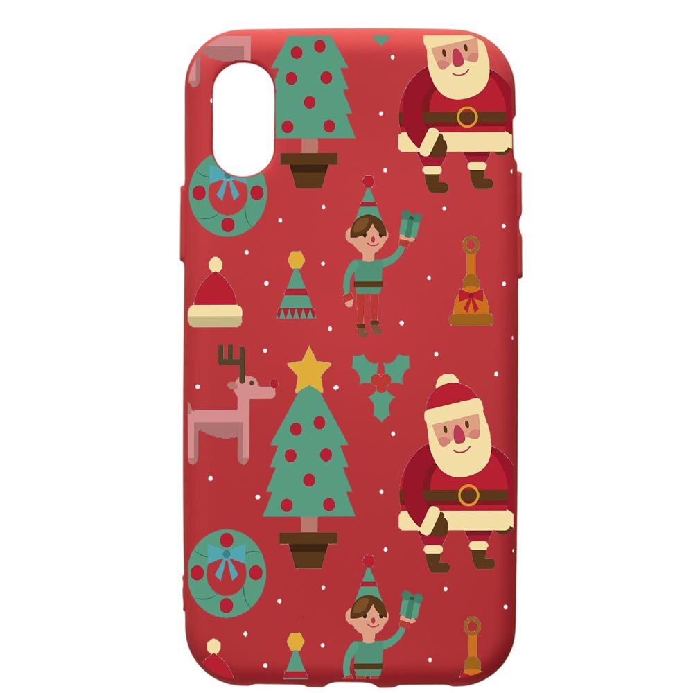 Husa de protectie Samsung Galaxy A01, Xmas, silicon, cu interiorul din material textil, protectie camera, Red, PR320