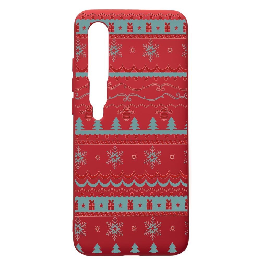 Husa de protectie Xiaomi Mi 10 / Mi 10 Pro, Xmas, silicon, cu interiorul din material textil, protectie camera, Red, PR321