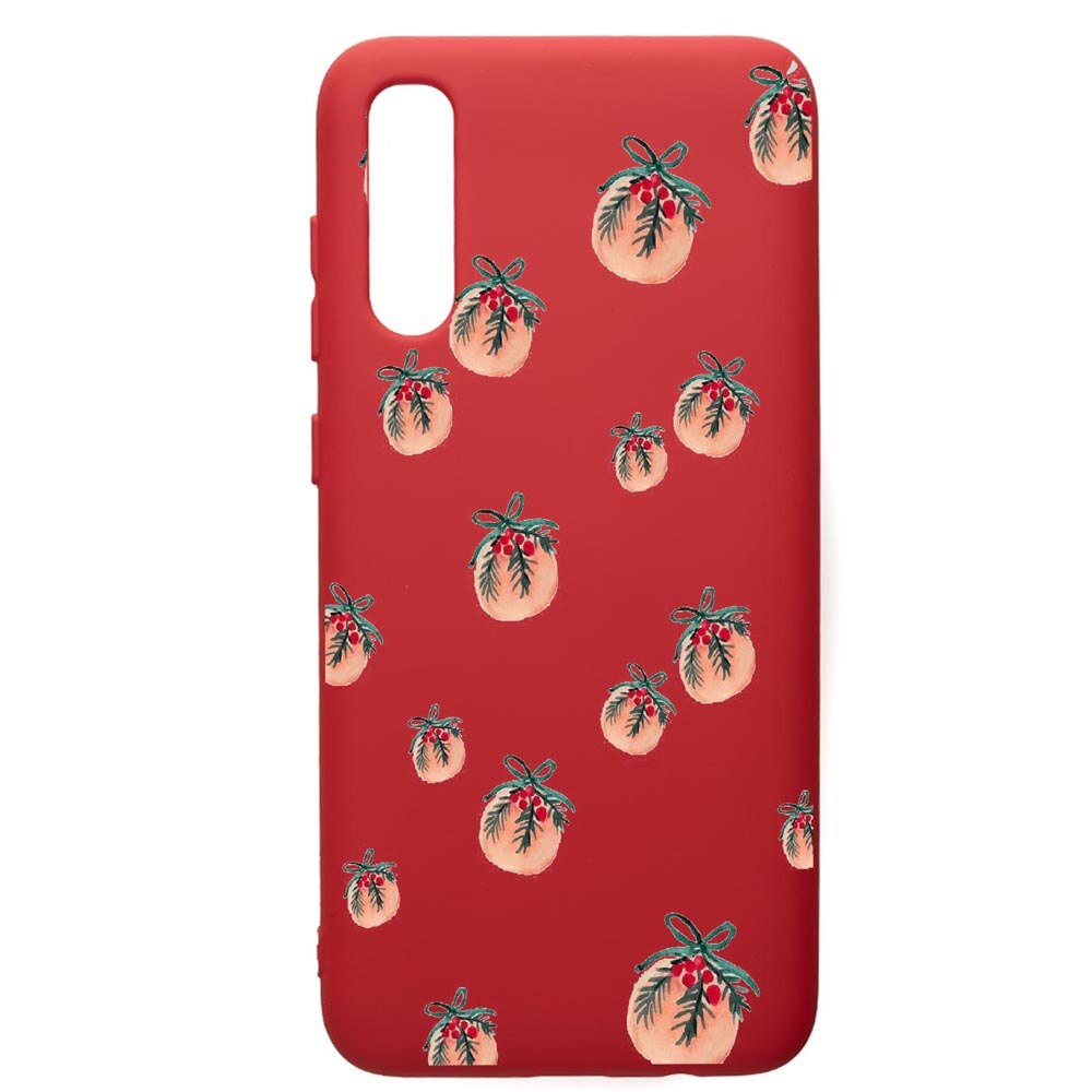 Husa de protectie Samsung Galaxy A70, Xmas, silicon, cu interiorul din material textil, protectie camera, Red, PR339