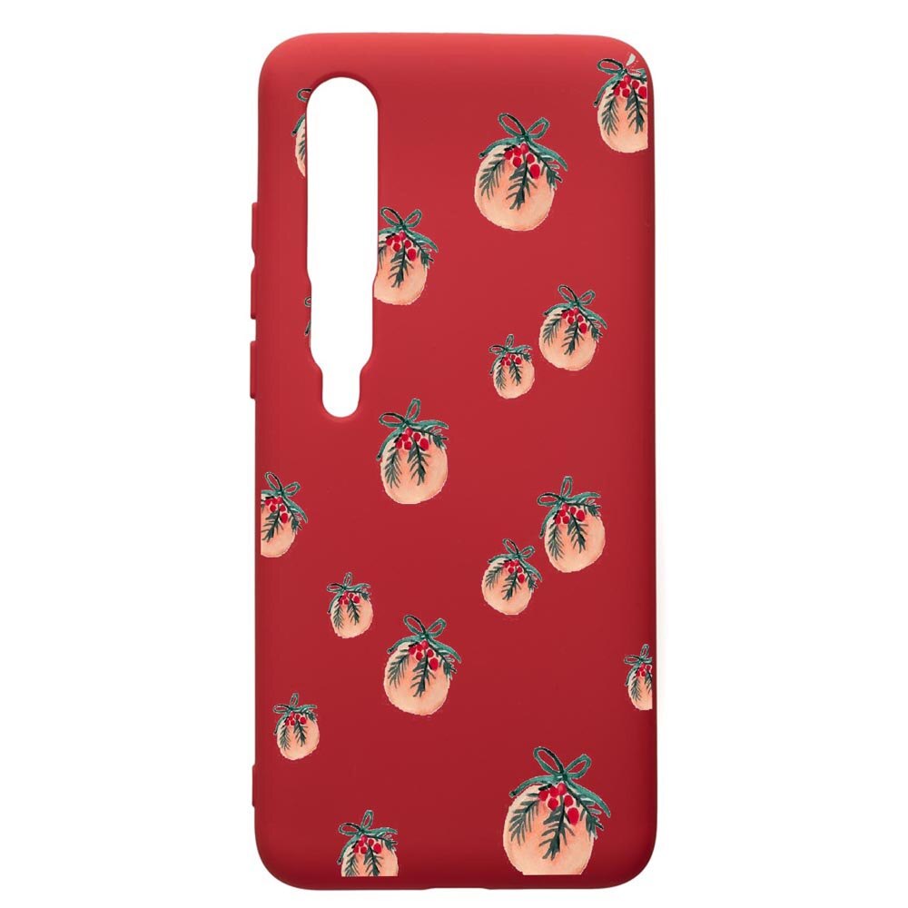 Husa de protectie Xiaomi Mi 10 / Mi 10 Pro, Xmas, silicon, cu interiorul din material textil, protectie camera, Red, PR339