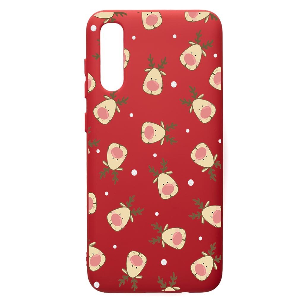 Husa de protectie Samsung Galaxy A30S, Xmas Reindeer, silicon, cu interiorul din material textil, protectie camera, Red, PR349