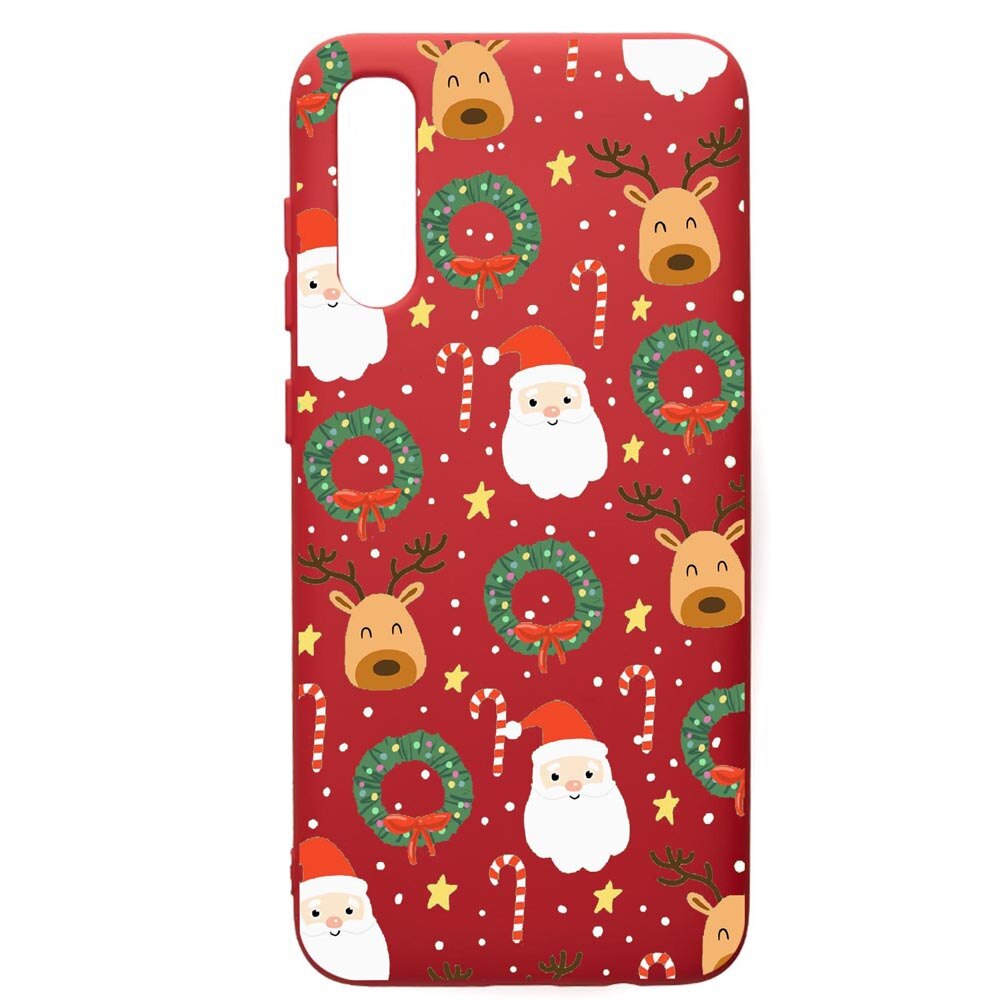 Husa de protectie Samsung Galaxy A30S, Happy, silicon, cu interiorul din material textil, protectie camera, Red, PR350