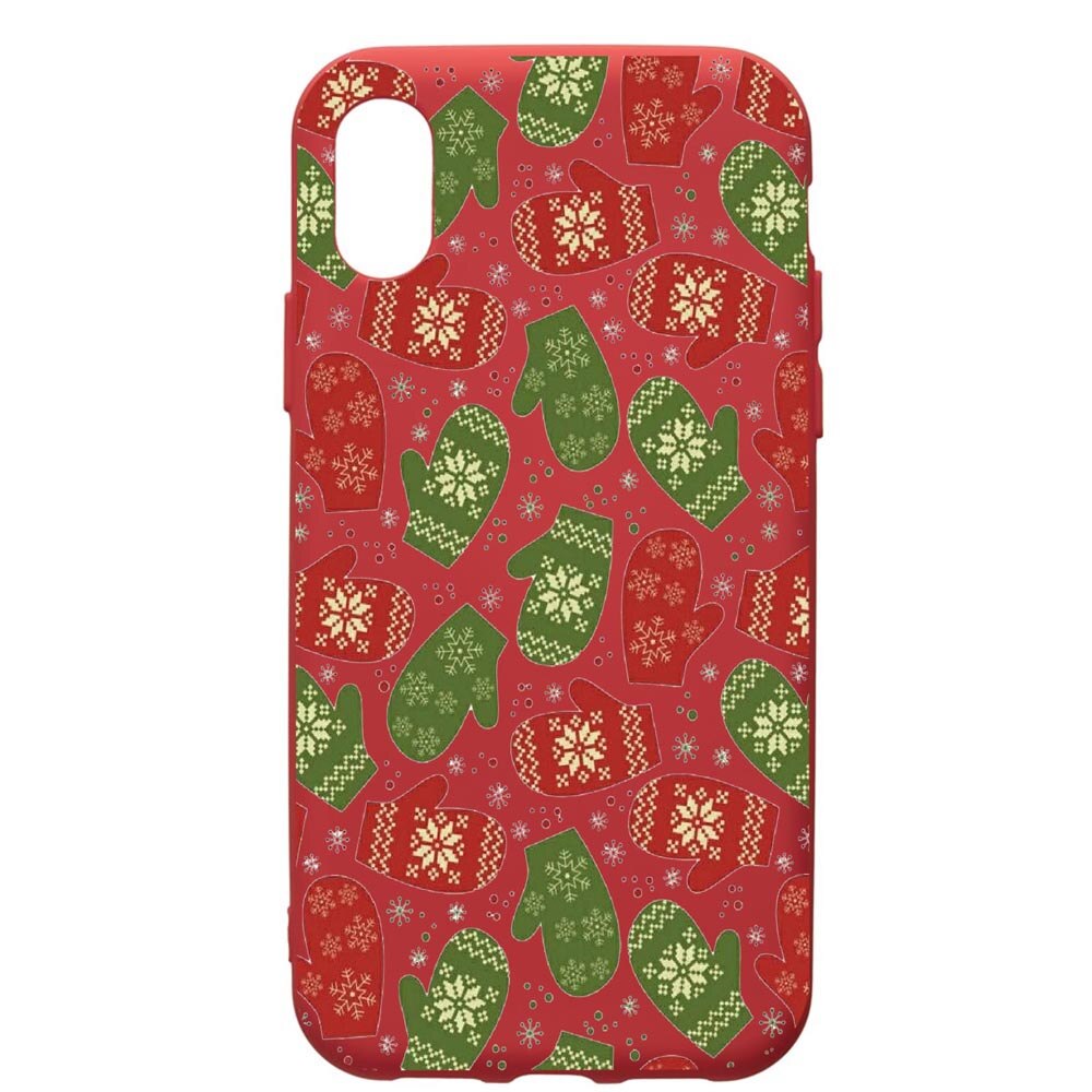 Husa de protectie Xiaomi Redmi 7A, Winter, silicon, cu interiorul din material textil, protectie camera, Red, PR352