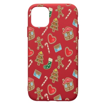 Husa de protectie Apple iPhone 11, Sweets, silicon, cu interiorul din material textil, protectie camera, Red, PR353 Husa de protectie Apple iPhone 11, Sweets, silicon, cu interiorul din material textil, protectie camera, Red, PR353