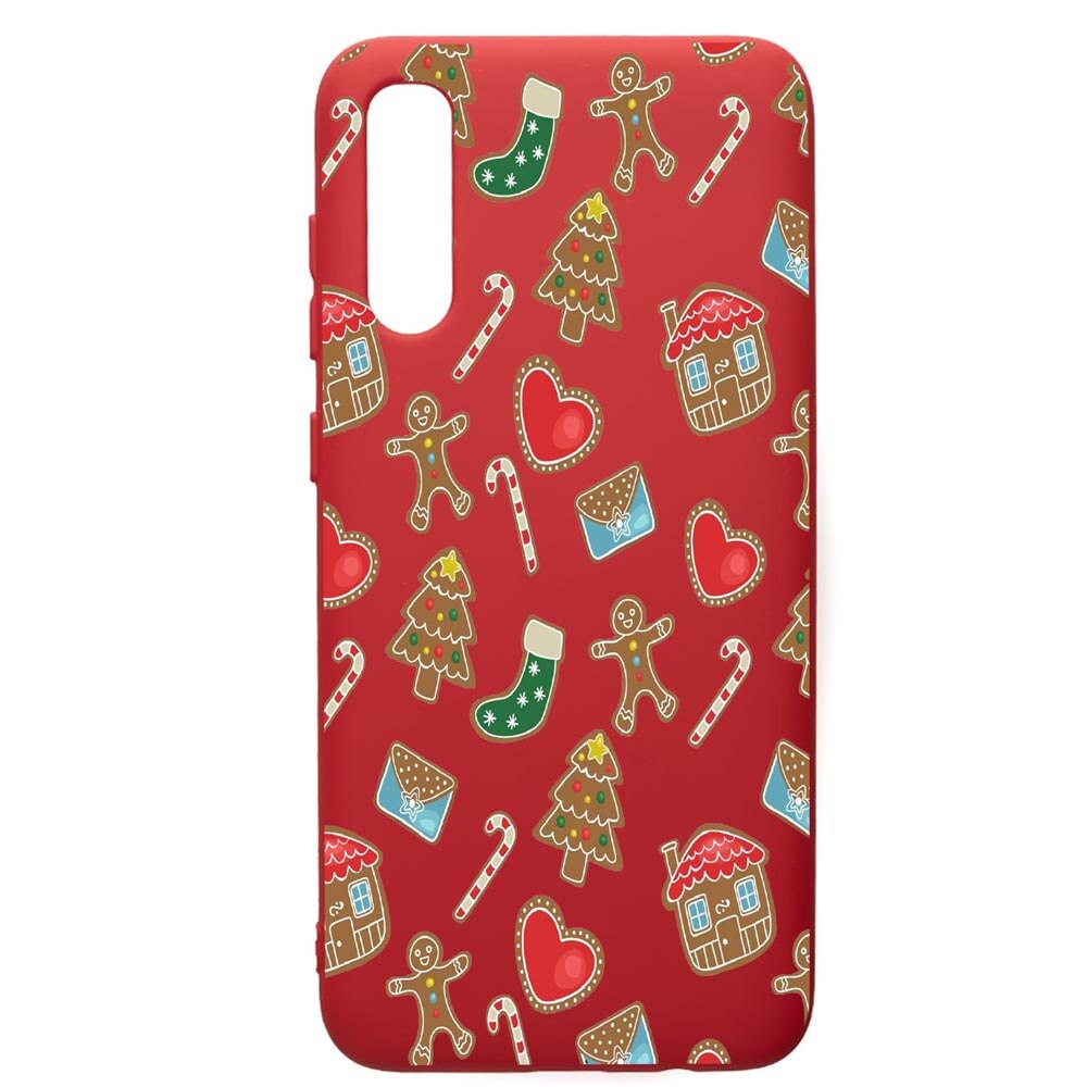 Husa de protectie Samsung Galaxy A30S, Sweets, silicon, cu interiorul din material textil, protectie camera, Red, PR353