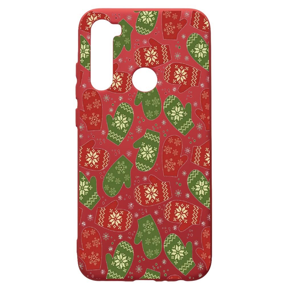 Husa de protectie Xiaomi Redmi Note 8, Winter, silicon, cu interiorul din material textil, protectie camera, Red, PR352