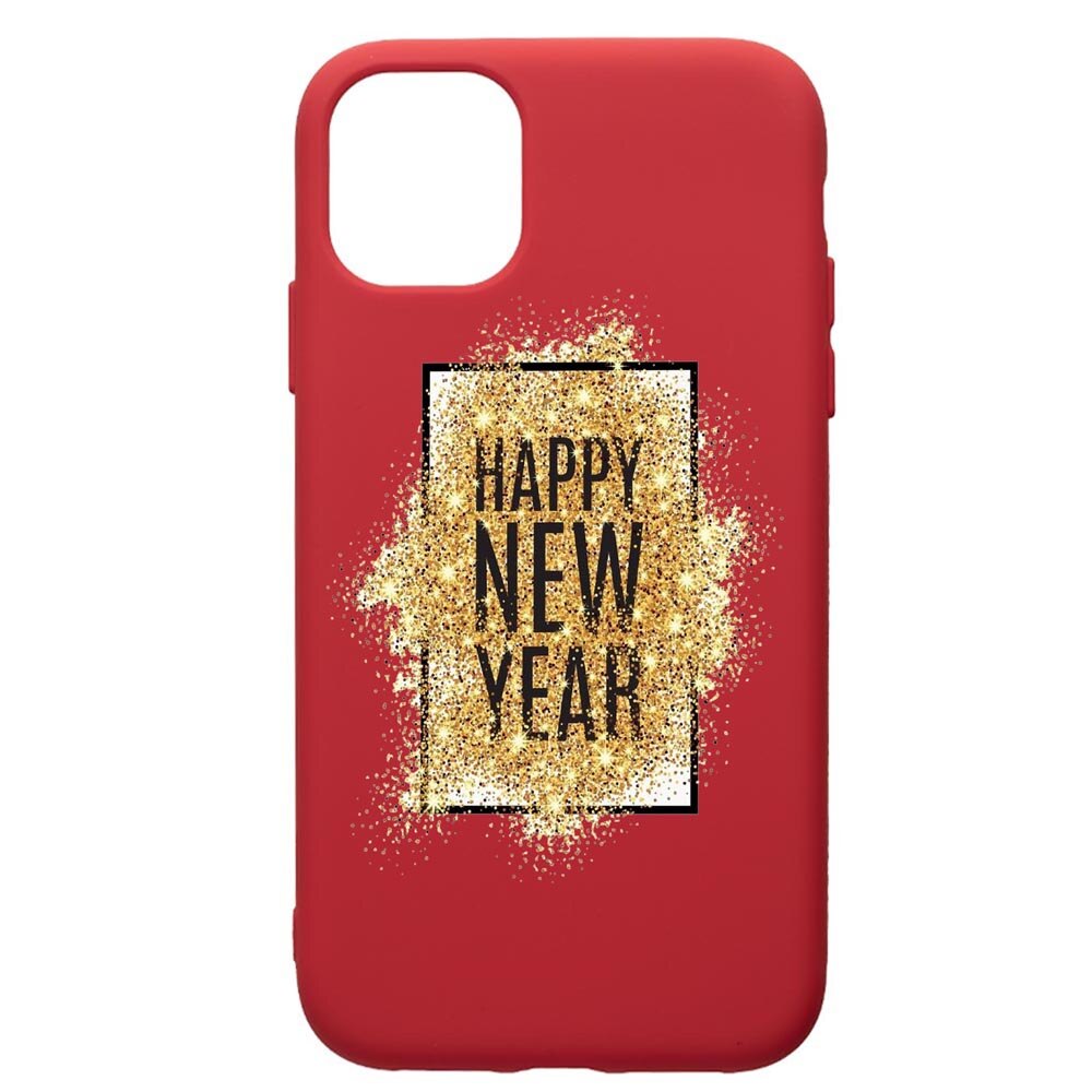 Husa de protectie Samsung Galaxy A51, Happy New Year, silicon, cu interiorul din material textil, protectie camera, Red, PR355