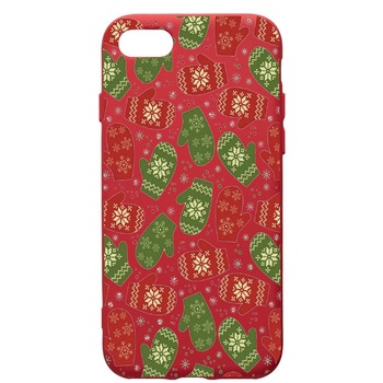 Husa de protectie Apple iPhone 8 Plus / iPhone 7 Plus, Winter, silicon, cu interiorul din material textil, protectie camera, Red, PR352 Husa de protectie Apple iPhone 8 Plus / iPhone 7 Plus, Winter, silicon, cu interiorul din material textil, protectie camera, Red, PR352