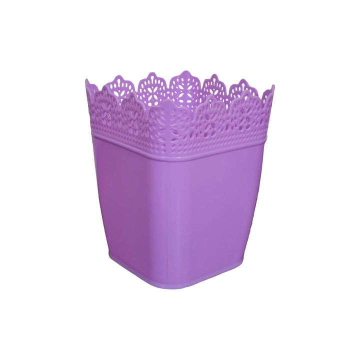 Ghiveci Dantelat Sterk, 1L, Turcoaz, 11.5x11x14.5 cm, Plastic, Ghiveci, Ghiveci Dantelat, Ghiveci Flori, Ghiveci Pentru Flori, Ghiveci Color, Ghiveci Interior, Ghiveci Plastic, Ghiveci Cu Model Dantelat, Ghiveci Interior Flori
