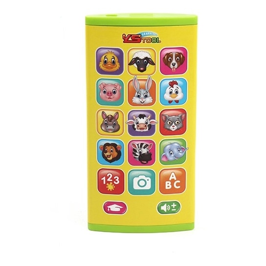 Jucarie Telefon Smartphone Y-Phone interactiv cu 2 ecrane, touch pentru copii, diferite functii si sunete interactive