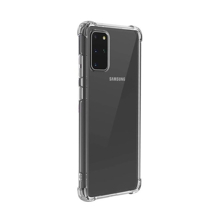 Husa slim transparenta compatibila cu Samsung Galaxy S20 Plus, antisoc, colturi intarite, silicon antialunecare
