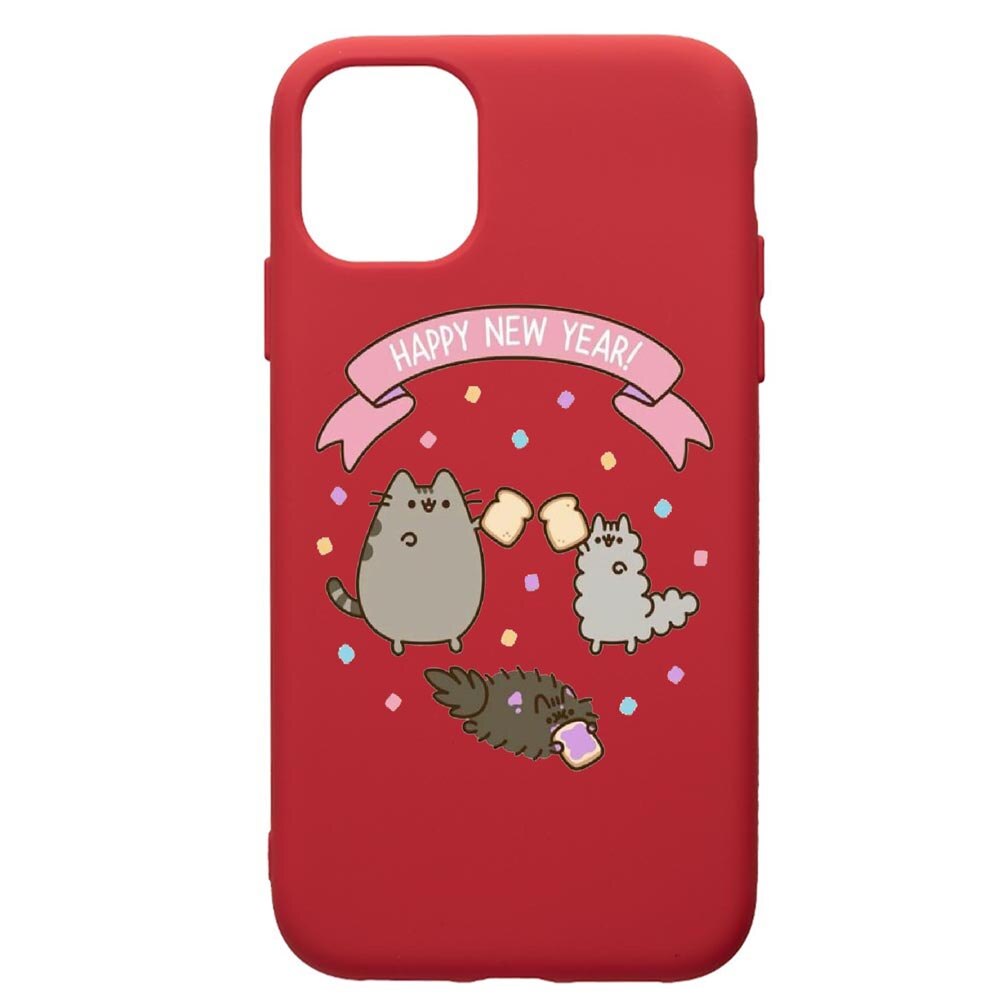 Husa de protectie Apple iPhone 11 Pro, Happy New Year, silicon, cu interiorul din material textil, protectie camera, Red, PR356