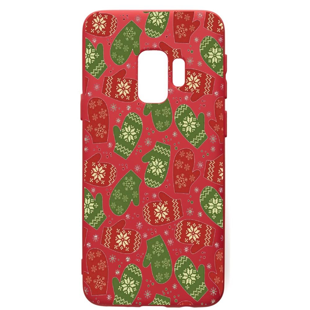 Husa de protectie Samsung Galaxy S9, Winter, silicon, cu interiorul din material textil, protectie camera, Red, PR352