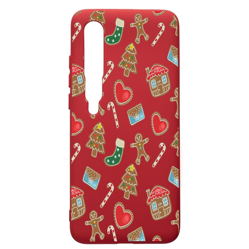 Husa de protectie Xiaomi Mi 10 / Mi 10 Pro, Sweets, silicon, cu interiorul din material textil, protectie camera, Red, PR353