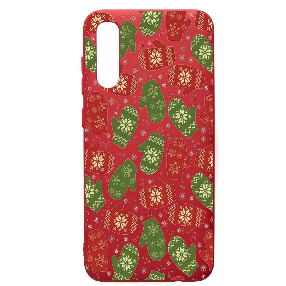 Husa de protectie Samsung Galaxy A30S, Winter, silicon, cu interiorul din material textil, protectie camera, Red, PR352