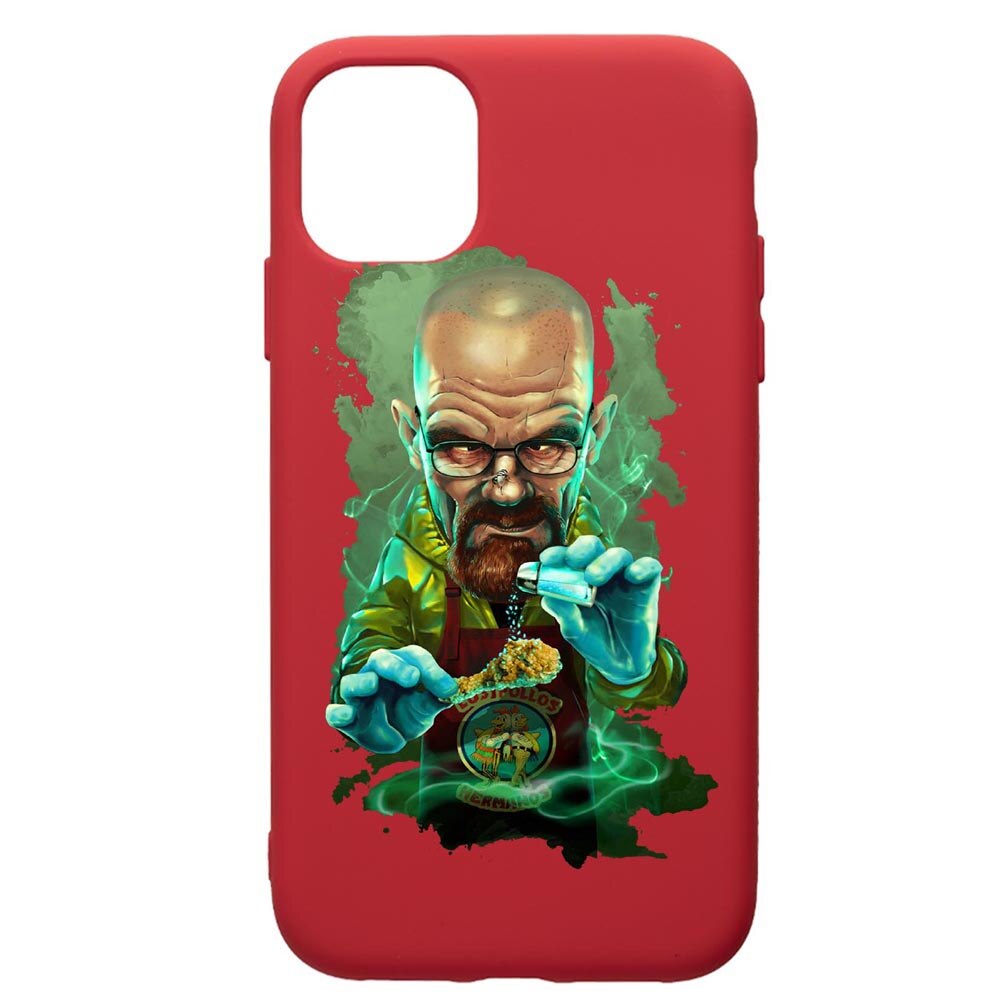 Husa de protectie Apple iPhone 11, Breaking Bad, silicon, cu interiorul din material textil, protectie camera, Red, PR367
