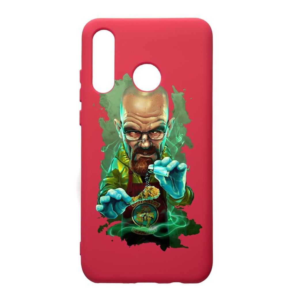 Husa de protectie Huawei P30 Lite, Breaking Bad, silicon, cu interiorul din material textil, protectie camera, Maroon, PM367