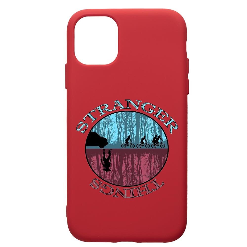 Husa de protectie Apple iPhone 12 Mini, Stranger Things, silicon, cu interiorul din material textil, protectie camera, Red, PR368