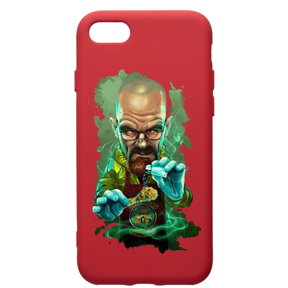 Husa de protectie Apple iPhone 8 Plus / iPhone 7 Plus, Breaking Bad, silicon, cu interiorul din material textil, protectie camera, Red, PR367