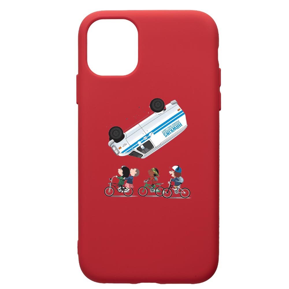 Husa de protectie Apple iPhone 11 Pro, Stranger Things, silicon, cu interiorul din material textil, protectie camera, Red, PR370